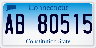 CT license plate AB80515