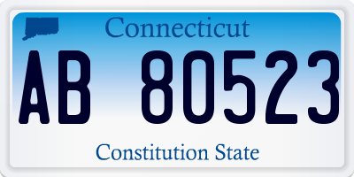 CT license plate AB80523