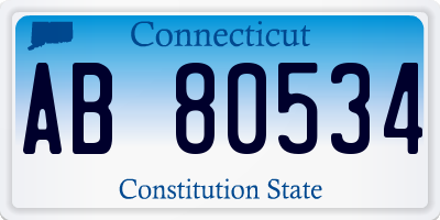 CT license plate AB80534