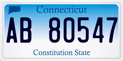 CT license plate AB80547