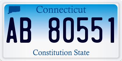 CT license plate AB80551