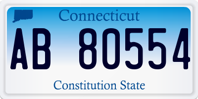 CT license plate AB80554