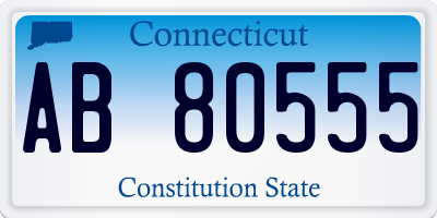 CT license plate AB80555