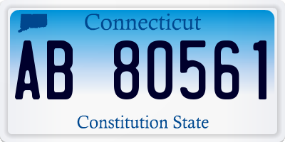 CT license plate AB80561
