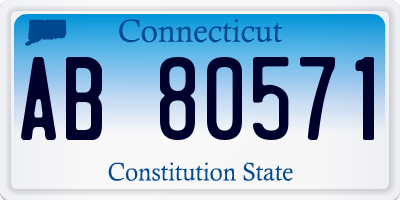 CT license plate AB80571