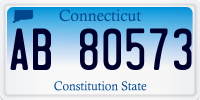 CT license plate AB80573