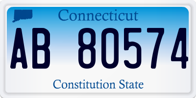 CT license plate AB80574