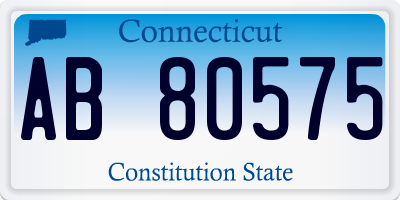 CT license plate AB80575