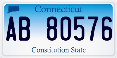 CT license plate AB80576