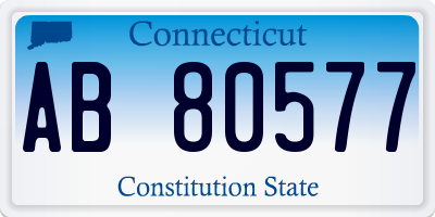 CT license plate AB80577