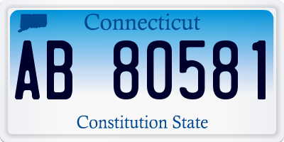 CT license plate AB80581