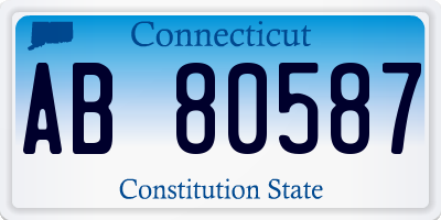 CT license plate AB80587