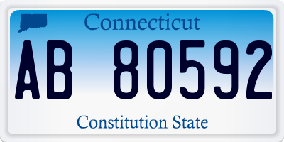 CT license plate AB80592