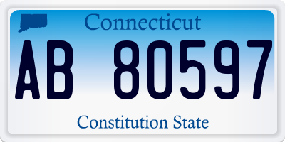 CT license plate AB80597