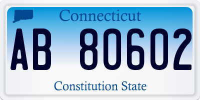 CT license plate AB80602