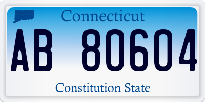 CT license plate AB80604