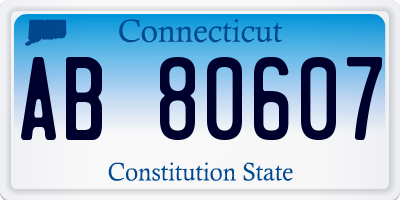 CT license plate AB80607