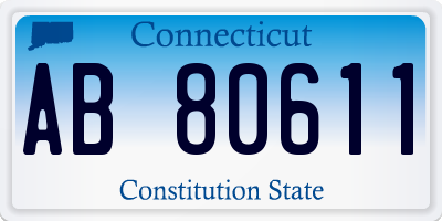 CT license plate AB80611