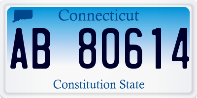 CT license plate AB80614