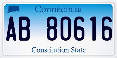 CT license plate AB80616