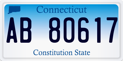 CT license plate AB80617