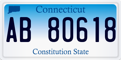 CT license plate AB80618