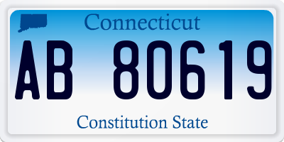 CT license plate AB80619