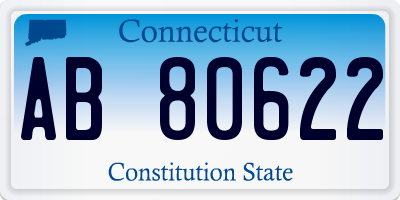 CT license plate AB80622