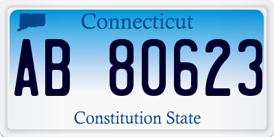 CT license plate AB80623