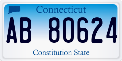 CT license plate AB80624