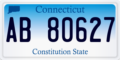 CT license plate AB80627