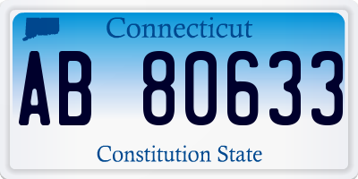 CT license plate AB80633