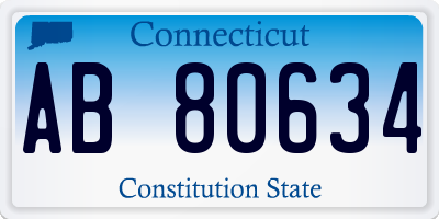 CT license plate AB80634