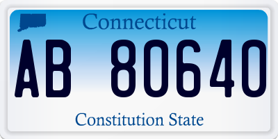 CT license plate AB80640