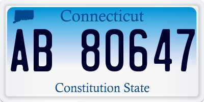 CT license plate AB80647