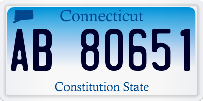 CT license plate AB80651