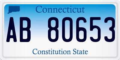 CT license plate AB80653