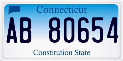 CT license plate AB80654