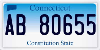 CT license plate AB80655