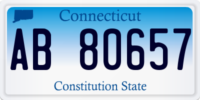 CT license plate AB80657