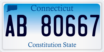 CT license plate AB80667