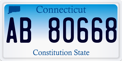 CT license plate AB80668