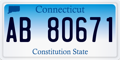 CT license plate AB80671