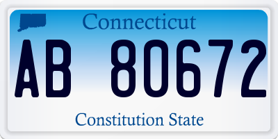 CT license plate AB80672