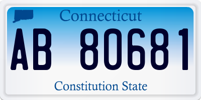 CT license plate AB80681