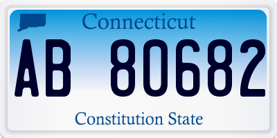 CT license plate AB80682