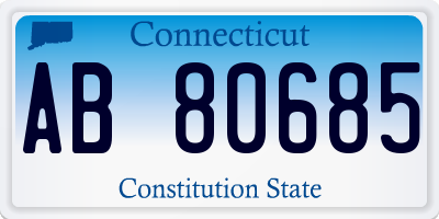 CT license plate AB80685