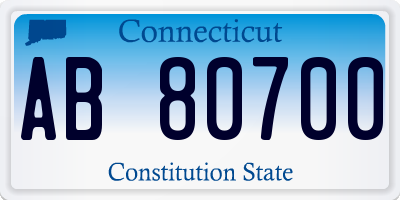 CT license plate AB80700