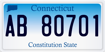 CT license plate AB80701