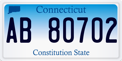 CT license plate AB80702